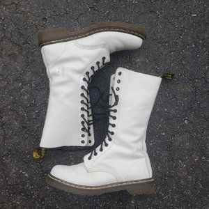 White Knee-High Doc Martens